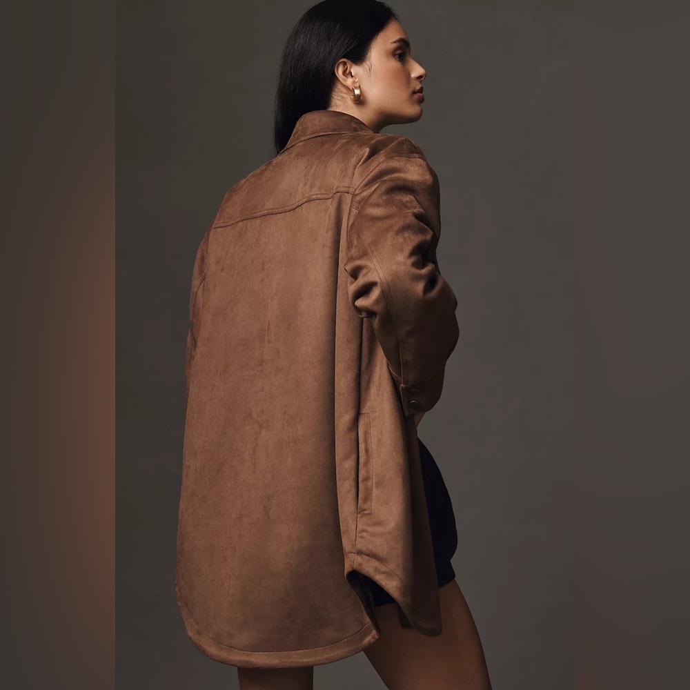 The Tillie Relaxed Faux-Suede Shacket by Pilcro - Picture 4 of 4